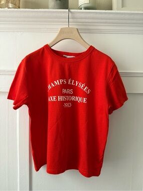 Red Champs Élysées Graphic Kids Tee by